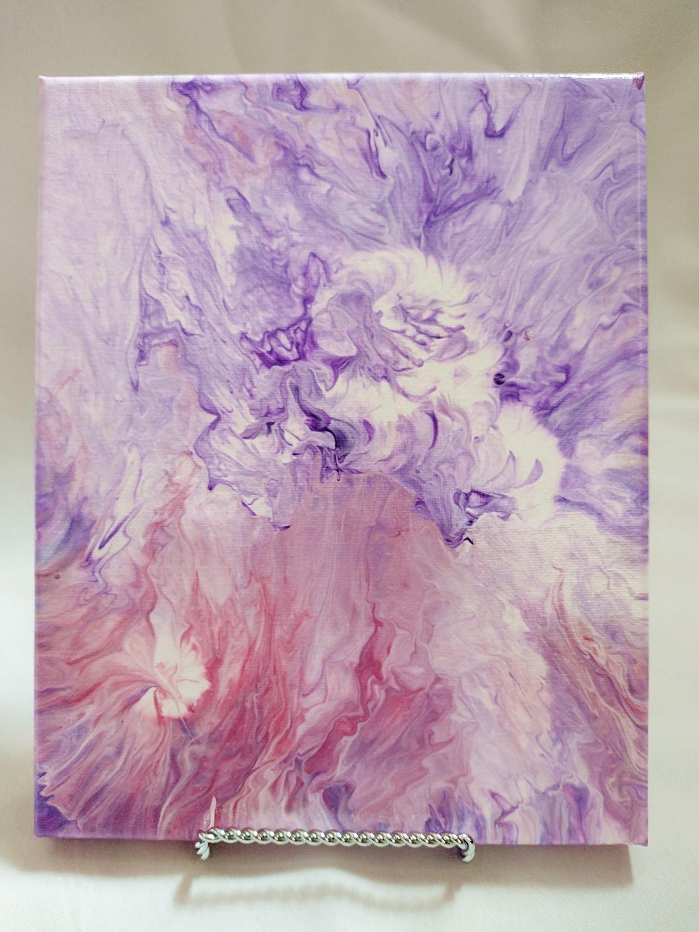 Abstract Floral, Original Art, Acrylic Flower Painting, outlet Purple,Magenta,Yellow 11 by 15, One of a Kind, Abstract Painting,Painting Gift